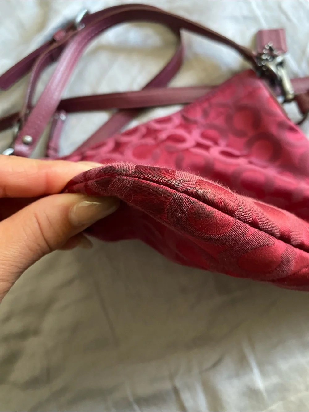 Coach Red Signature Monogram Crossbody Bag